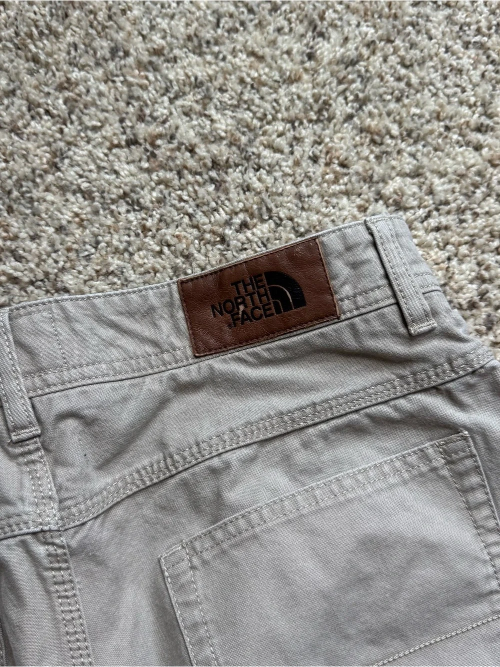 The North Face Mens 34 Regular Pants Beige Cotton Blend Straight Outdoor Hiking